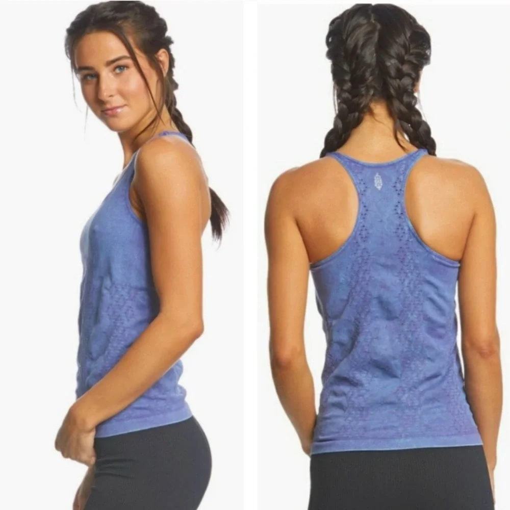 Free People Perforated Seamless Racerback Top M/L - Picture 2 of 11